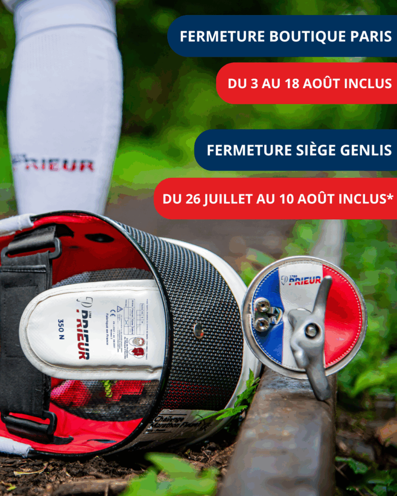 fermeture boutique paris : du 3 au 18 août inclus. Fermeture siège Genlis : du 26 juillet au 10 août inclus.